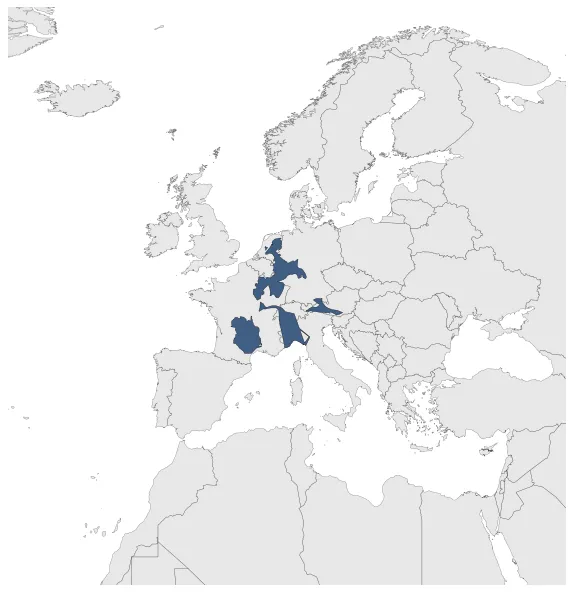 Kingdom of Metz (Theuderic I): Maximal extension of the polity