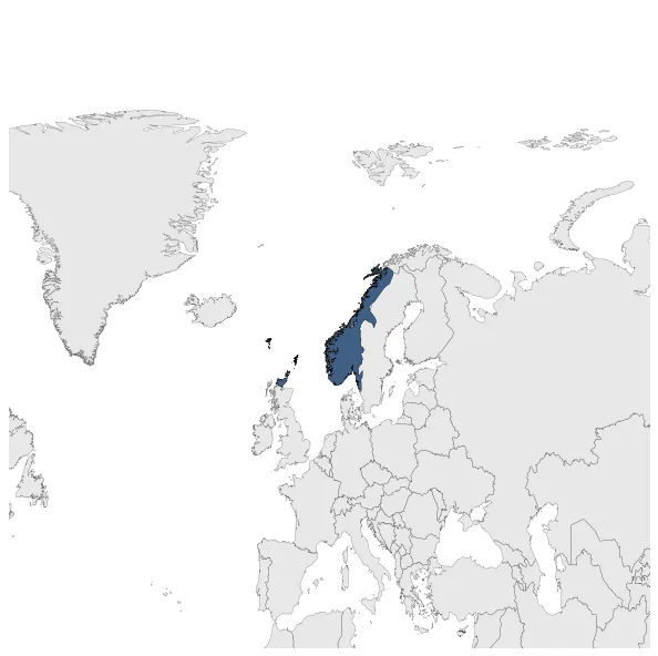 Map of the maximum territorial extent of Kingdom of Norway (Personal Union with Denmark under Magnus the Good)