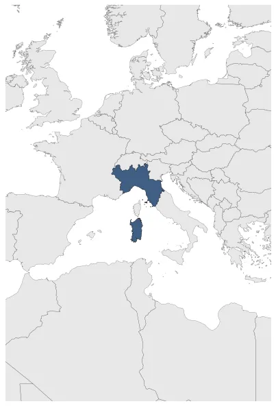 Kingdom of Sardinia: Maximal extension of the polity