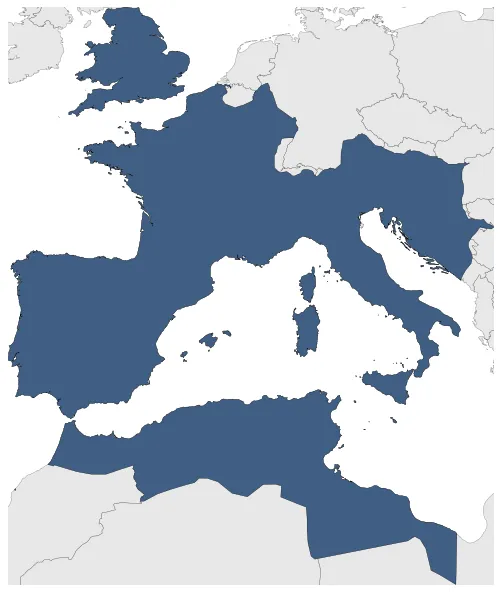 Western Roman Empire: Maximal extension of the polity